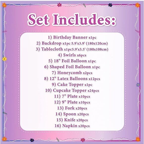 NWT Encanto Birthday Party Supplies w/ Tablewares Decoration -Kit for 20 guests - Picture 2 of 7